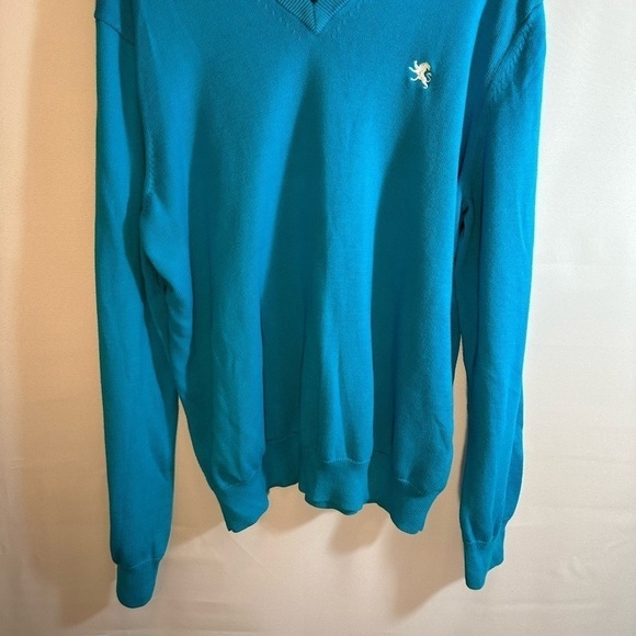 Express 100% Cotton Light Blue Knit Long Sleeve V Neck Pullover Sweater Size XL - Picture 2 of 9